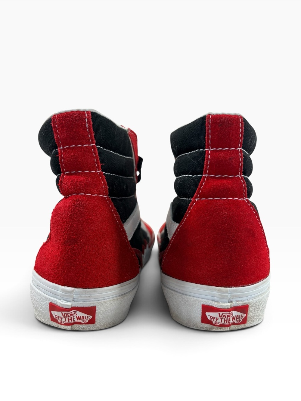 Vans Sk8 Hi Bolt Racing Red Black White Sneakers M-10.5 W-12 - Picture 2 of 9
